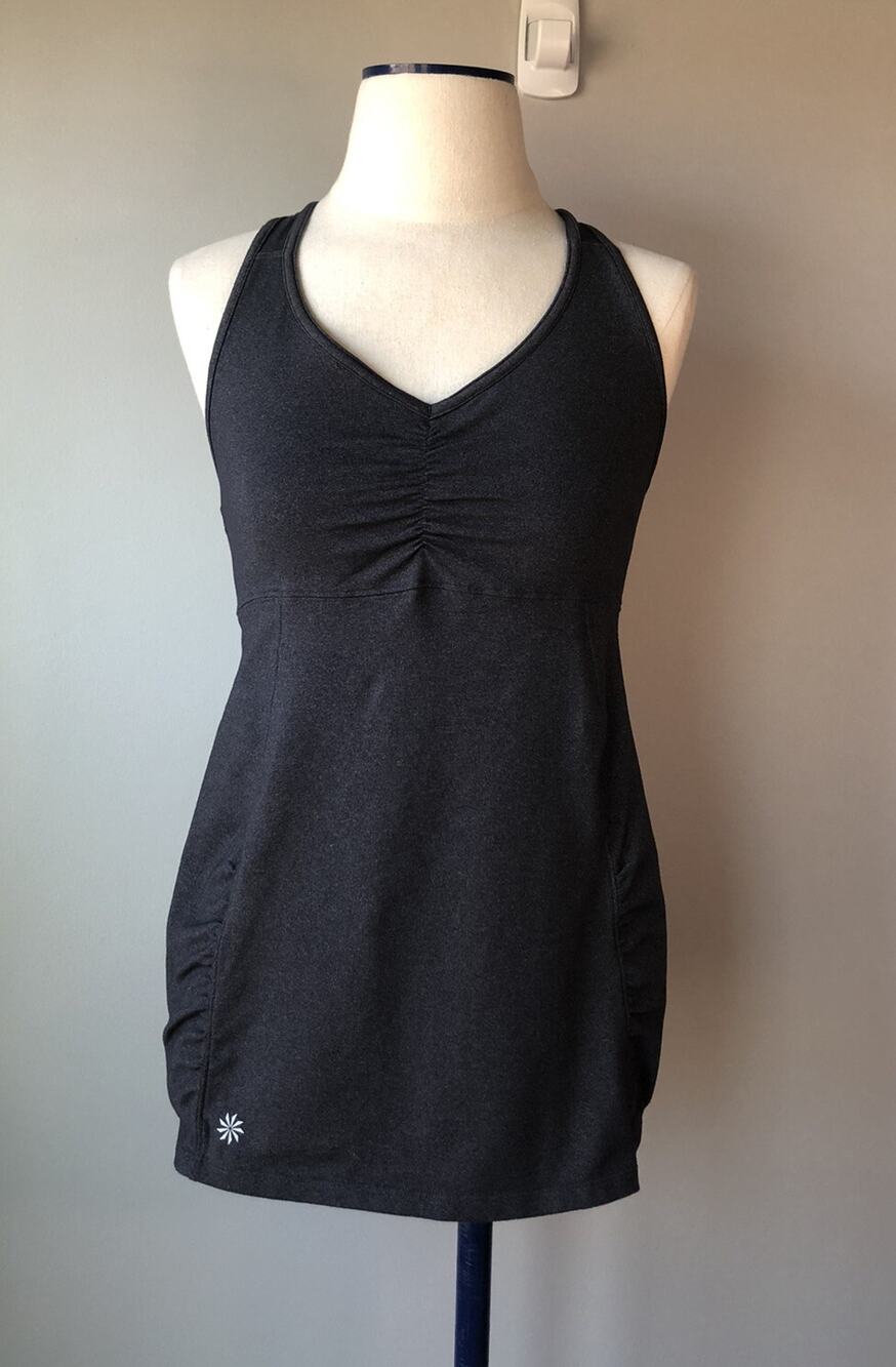 Athleta Women’s S Gray Tree of Life Built-In Bra Tank Top Active Racerback